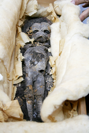 Fetus assumed to be one of Pharaoh Tut's stillborn children.