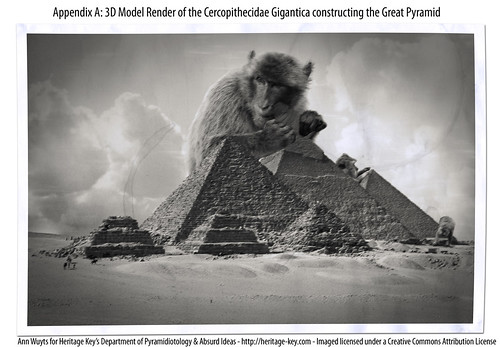 3D Model Render of the Giant Monkeys constructing the Giza Pyramids