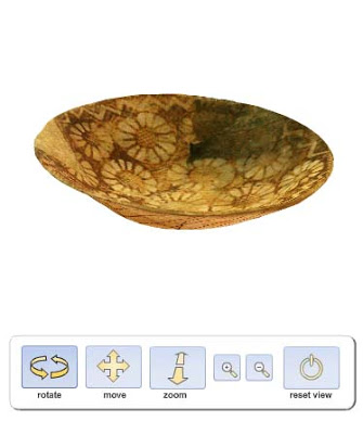 3D Model of Native American bowl decorated with flowers created with 3DSOM Pro. 