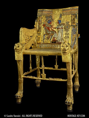 The Golden Throne found in Tutankhamun's Tomb (KV62) was one of a few artefacts Lord Carnarvon saw. Image Copyright - Sandro Vannini.