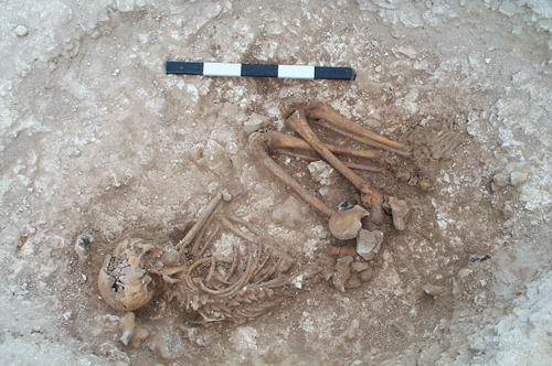 The 'Mediterranean' Boy with the Amber Necklace burial, at Boscombe Down, about 3 kilometres south-east of Stonehenge. - BGSNERC