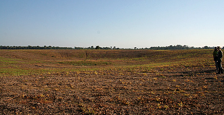  An example of the round depressions found in the landscape, which could be the remains of water reservoirs. Photo by Per Stenborg, University of Gothenburg
