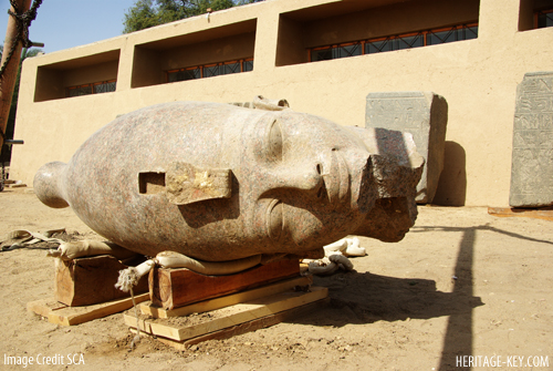 Head of gigantic Amenhotep III statue discovered at Luxor