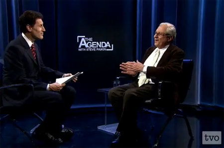 'The Agenda' host Steve Paikin interviews President of the New Acropolis Museum Dimitrios Pandermalis about the Eglin Marbles and repatration of artefacts. - Still from 'The Agenda'